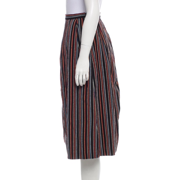 Nikki Chasin Embroidered Stripe A-Line Skirt - Picture 2 of 3